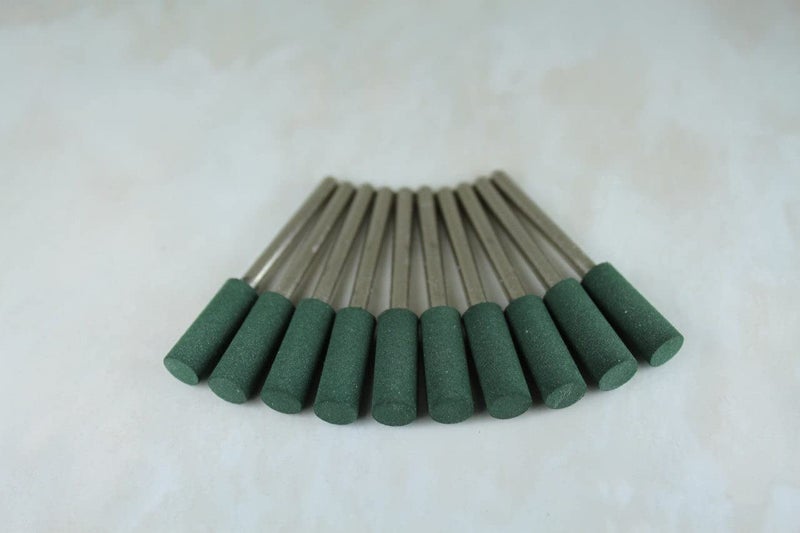 TEMO 10 قطعة 6 مم (1/4 بوصة) أداة دوارة مطاطية أسطوانية لتلميع الأزيز مع ساق 3 مم (1/8 بوصة) لأدوات دريمل الدوارة - Image 2